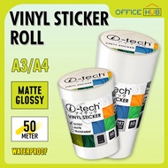 ITech Vinyl Sticker Roll Waterproof 50Meters A4 & A3 Printable High Quality