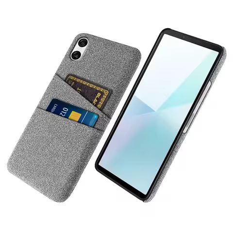 Luxury Fabric Dual Card Case For Sony Xperia 10 VI Case Fabrics Texture Cover For Xperia 10 VI Cqoue