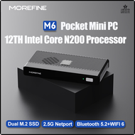 Wzon คอมพิวเตอร์ขนาดเล็ก M6 MOREFINE 12th N100 Intel2.9GHz Windows 11 DDR5 2933MHz NVMe คอมพิวเตอร์พ