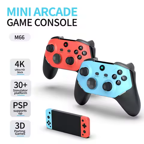 M66 Mini Arcade Game Console PS1 64G Video Game Console with Charging Wireless Console 20000+games 4