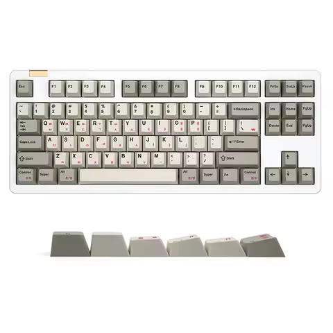 Korean Keycaps Cherry Profile Mechanical Keyboard Keycaps English Retro Keycap Set 141 Keys Russian 