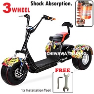 SUPER Shock Absorber 【Full Accessories】 Rechargeable 3 Wheel Motor Electric Bike Motorcycle Scooter 