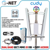 CUDY AX 3000 Mbps Wifi 6 Hotspot Package Plus Mimo Dual Band GNet 20 dBi 2.4 & 5.8 Ghz 120 Degree Co