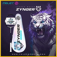 FELET CARBON WOVEN ZYNGER BADMINTON RACKET/ FELET HARIMAU ZYNGER (FREE COVER)