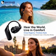 QUENNA V3 Earhook Open-Ear Wireless Bluetooth Headset Universal Fit for Left and Right Ear Long-Last