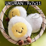 GANTUNGAN Egg Keychain Cute Bag Keychain/ Soft and Smooth Fur Egg Doll Keychain
