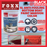 Black Hardware FOXX COATINGS Antifouling Boat Marine Paint Cat Kapal Minyat Bot Kayu Longlife Water 