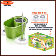 [Total 2 Mop Head] 3M Scotch-Brite 360 Degree 2 in 1 Eco Spin Mop Bucket T0 1+1 Free Mop Refill Best House Warming Gift