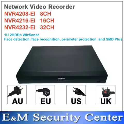 Original Dahua NVR4208-EI NVR4216-EI NVR4232-EI 8/16/32CH 1U NVR Face Detection 2HDDs WizSense Netwo