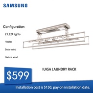 LUIGA Automatic Laundry Rack Smart System Ceiling Clothes Drying Rack 2 LED Lights Heater Solar Wind UV Sterilization