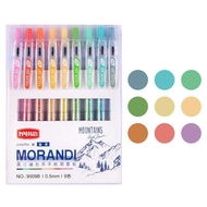 Bút Gel Màu Morandi 0.5mm - Bộ 9 Cây Mực Nhanh Khô Viết Lưu Bút Bullet Journal Dễ Thương Cho Học Sin