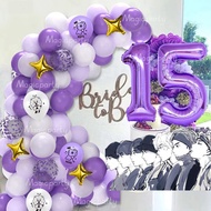 54pcs 56pcs BTS Balloon Garland Arch10-18 Years Old Balloons Party Decorations Birthday Wedding BT21