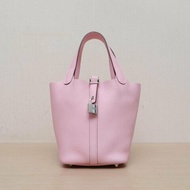 Picotin 18 菜籃子 3Q新櫻花粉 TC皮 B刻 銀扣