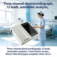 Portable Three-Channel ECG Machine 12-Guide Touch Screen Automatic Analysis Hospital Clinic Househol