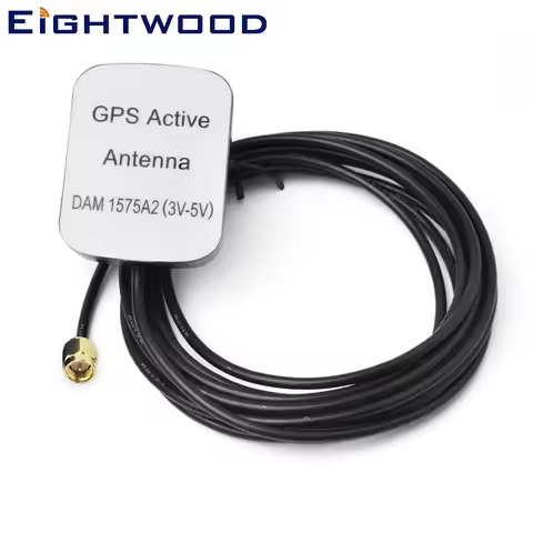 Eightwood 1575.42MHZ GPS Active Antenna Aerial with SMA Plug Connector RG174 Cable 3m for GPS Receiv