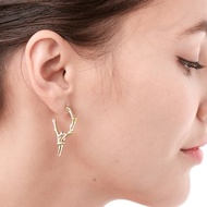 黃鑽石925純銀圈型耳環 尖刺哥特耳環 分支刺形女巫樹枝型耳環