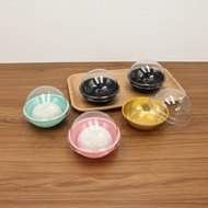50pcs Mini Cupcake Mochi Round Container with Clear Lid Plastic Container Pastry Cup