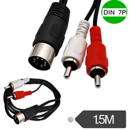 DIN male 7Pin male to 2RCA Lotus male Old-fashioned Audio Equipment Adapter Cable 7 Pin Din male Dat