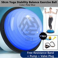 3H BOSU BOLA YOGA SEPARUH - Balance Ball Trainer Untuk Latihan Gim, Keseimbangan & Senaman Fitness