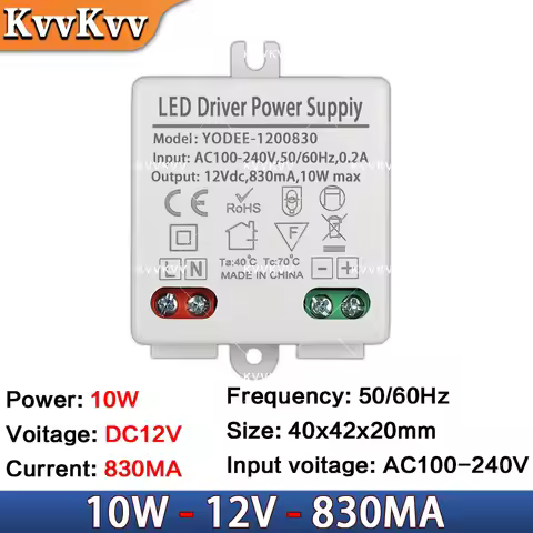 220V LED Driver 3W 6W 7.2W 10W 12W 24W 36W 60W DC 12V 24V Power Supply Transformer for LED DIY Strip
