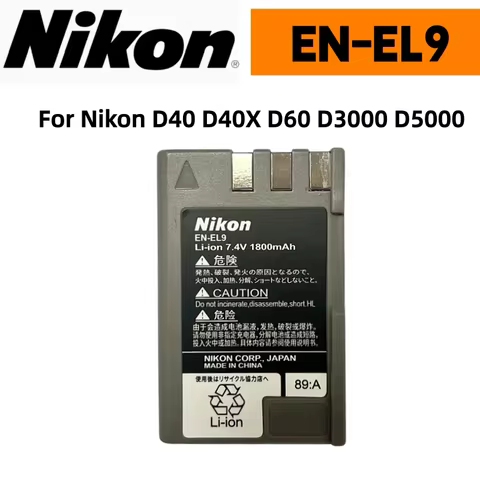 Original EN-EL9 ENEL9 EN-EL9a 1800mAh Li-ion Rechargeable Battery for Nikon D40 D40X D60 D3000 D5000