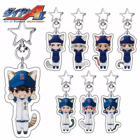 Anime Ace of Diamond Acrylic Keychain for Accessories Bag MIYUKI KAZUYA Eijun Pendant Key Chain Ring