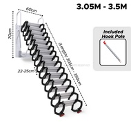 Retractable Ladder Extension Tangga Lipat Heavy Duty Staircase Foldable Wall-Mounted Loft Ladder Ind