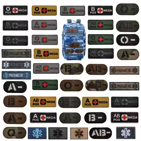 Military 3D PVC Backpack NKDA Tactical Morale Supplies Package Matching Patches Blood Type A+B+AB+O+