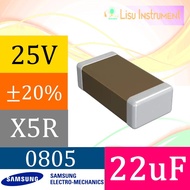 22uF ±20% 25V X5R 0805 2012(mm) SMD Capacitor Samsung CL21A226MAYNNNE 
