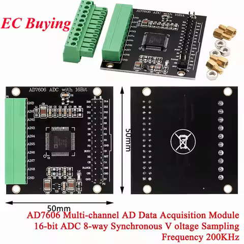 AD7606 Multi-channel ADC Analog to Data Acquisition Conversion Module 16-bit 8-channel Synchronizati