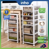 INHO L27cm (3-6 Layers) Multipurpose Storage Trolley Moveable Storage Cabinet Box With Wheels