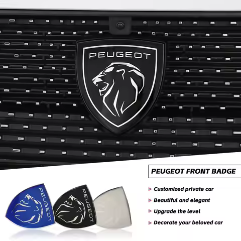 1/2Set Car Front Hood Badge Front Grille Logo Sticker Decor Accessory For New Peugeot 206 208 207 30