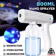 Nano Spray Gun 800ML Wireless Rechargeable Disinfection Sprayer Nano Blue Ray Atomizer Fogging Spray Gun