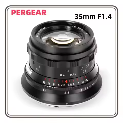 PERGEAR 35mm F1.4 Full-Frame Manual Focus Lens Compatible with Sony E Canon RF Nikon Z L-Mount Camer