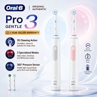 Oral-B Pro 3 Electric Toothbrush 3D Cleaning Technology 360° Visible Pressure Sensor 3 Modes 100% Or