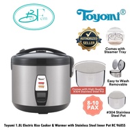 Toyomi 1.8L Electric Rice Cooker &amp; Warmer with Stainless Steel Inner Pot RC 968SS