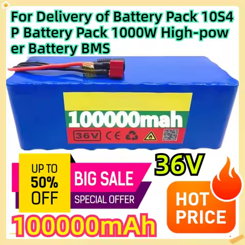 For Delivery of 36V Battery Pack 10S4P Battery Pack 1000W High-power Battery 100000mAh BMS