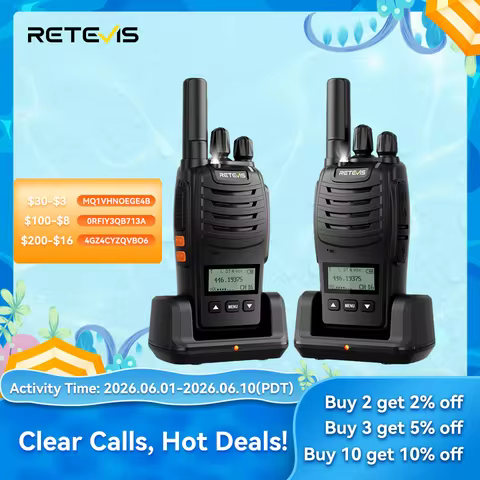 Retevis H777D Portable Walkie Talkie 4/6 Pcs PMR Lincense-free Rechargable Two Way Radio LCD Screen 