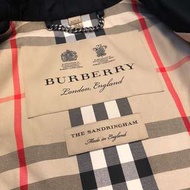 正Burberry sandringham 女款經典風衣中長版黑色（蜂蜜色石色蜜金色男款Heritage 短版風衣Kensington)全新UK6UK8UK10