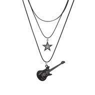 Star Retro Necklace Punk Star Necklace Rock Guitar Layered Necklace Accessories