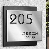 Studio House Number Plate Sign Customized Villa Residential Entry House Number Plate Stainless Steel