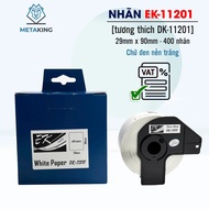 Printed labels EK-11201 size 29mm x 90mm (400 labels) / Black text on white background / Compatible 