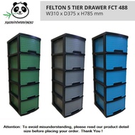 Laci 5 Tingkat Clothes Storage / 5 Tier Felton Drawer Plastic Drawer Cabinet Storage / Clothes Cabinet Almari Rak Baju