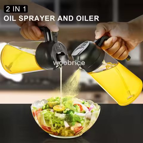 Dual Purpose Oil Spray Fryer Air Oil Spray Olive Oil Sprayer 500ml Kitchen Oils Spray BBQ Kitchen Ba