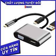 USB Type C To Hdmi + Vga + USB 3.0 + USB C 4In1 conversion cable for Macbook, Samsung Dex