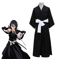 Anime Bleach Kuchiki Rukia Cosplay Costume Black Wigs and Kimono Uniform Sets Bleach Cosplay Costume