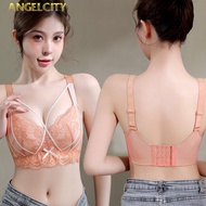 ANGELCITY 34-52C/D/E Plus Bra Women Lace Plus Bra Full Cup  Bra Breathable Bra