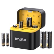 PHOTOOLEX & imuto Rechargeable 4AAA&4AA Batteries Lithium-ion with Charger,8 Pcs 1.5V AA&AAA
