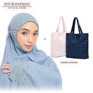 [Teacher's Day] Siti Khadijah Telekung Signature Lunara in Pewter Blue + Sashiko Tote Bag