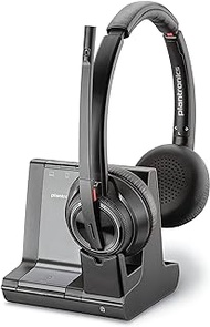 Plantronics - Savi 8220 Office Wireless DECT Headset (Poly) - Dual Ear (Stereo) - Compatible to connect to PC/Mac or to Cell Phone via Bluetooth - Works with Teams (Certified), Zoom